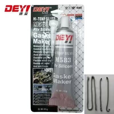 DEYI M583 RTV Produttore di guarnizioni in silicone adesivo in argento ad alta temperatura per motori industriali e automobilistici