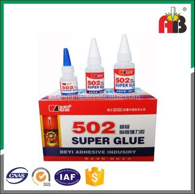 Soluzioni di adesione istantanea Clear 502 Super Glue ISO SGS ROHS MSDS Certified Adhesive