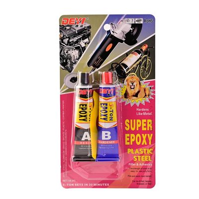 Colla epoxi AB trasparente resistente alle alte temperature con durata di conservazione di 12 mesi per un legame forte